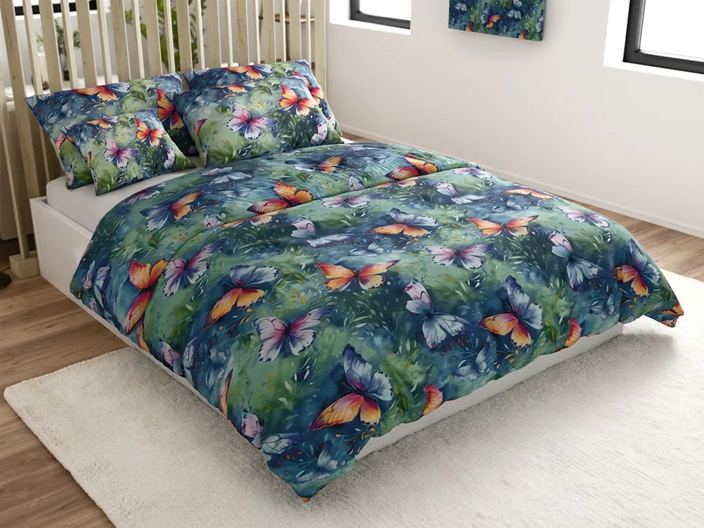 Obliečky z mikrovlákna COLORFUL BUTTERFLY, farebné Rozmer obliečky: 2 ks 70 x 90 cm | 200 x 220 cm