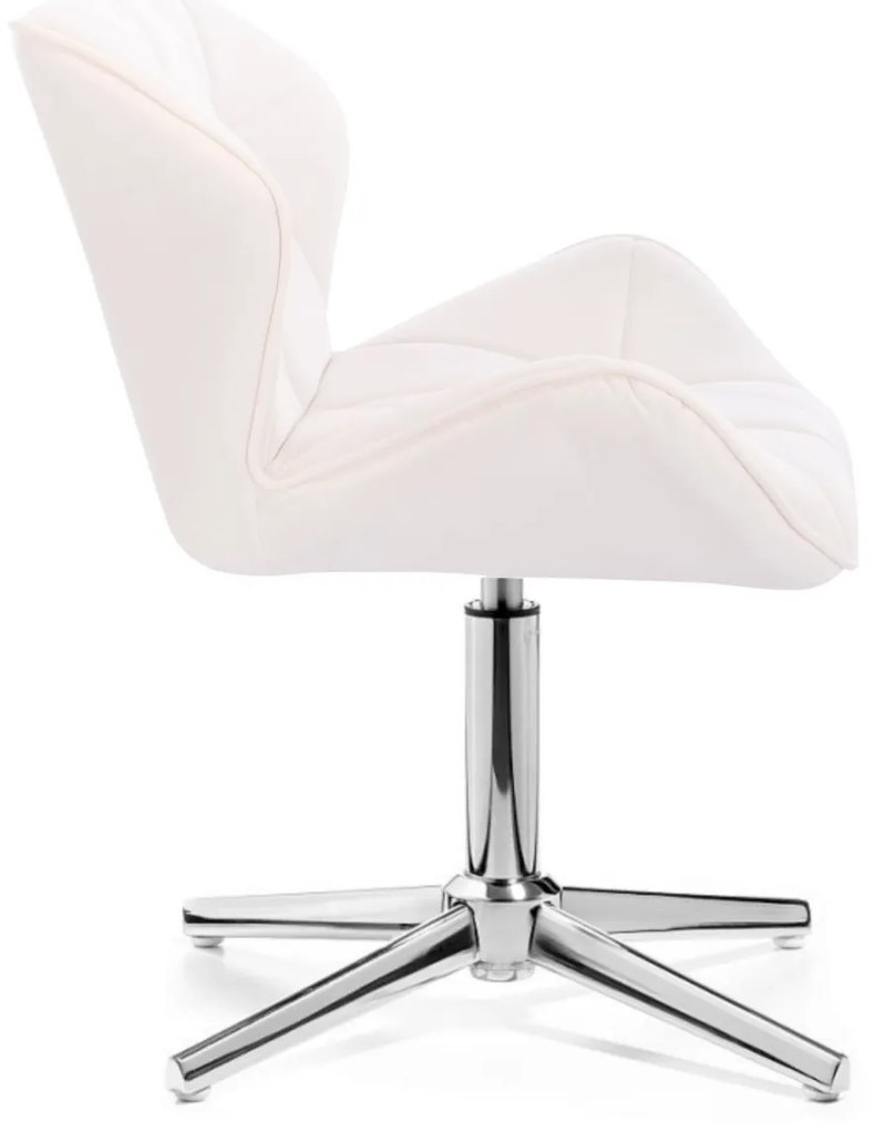 LuxuryForm DESIGN Stolička MILANO VELUR na striebornom kríži - biela