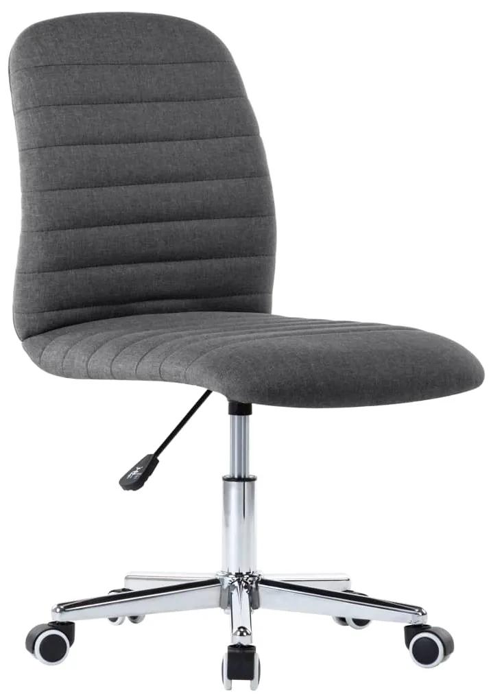 vidaXL Otočná kancelárska stolička, tmavosivá, látka