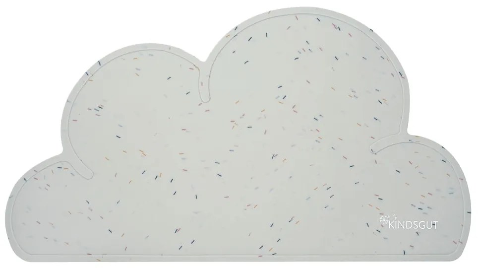 Sivé silikónové prestieranie Kindsgut Cloud Confetti, 49 x 27 cm