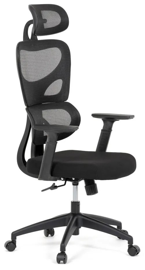 Kancelárska ergonomická stolička GRANT - sieť, látka, čierna
