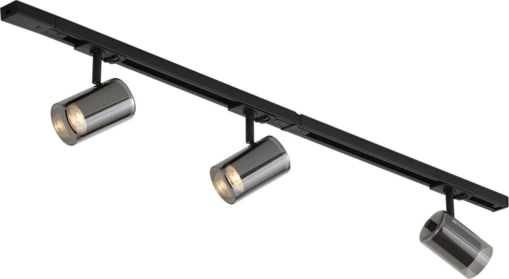 Moderný koľajnicový systém čierny s 3 reflektormi 1-fázový - Iconic Lloyd