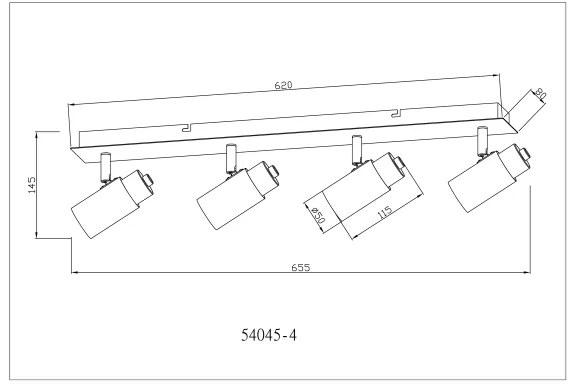 Globo 54045-4 - Bodové svietidlo MATTI 4xE27/40W/230V