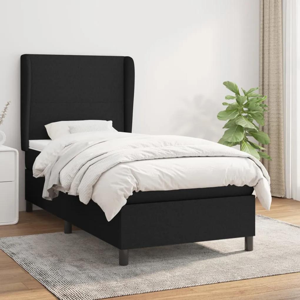 Boxspring posteľ s matracom čierna 100x200 cm látka 3127783
