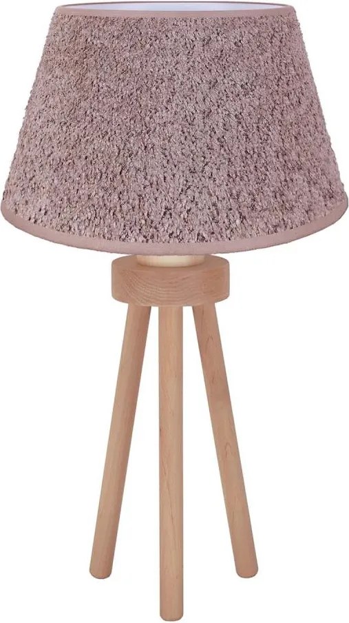 Duolla - Stolná lampa BOUCLE 1xE27/15W/230V pr. 28 cm hnedá/drevo