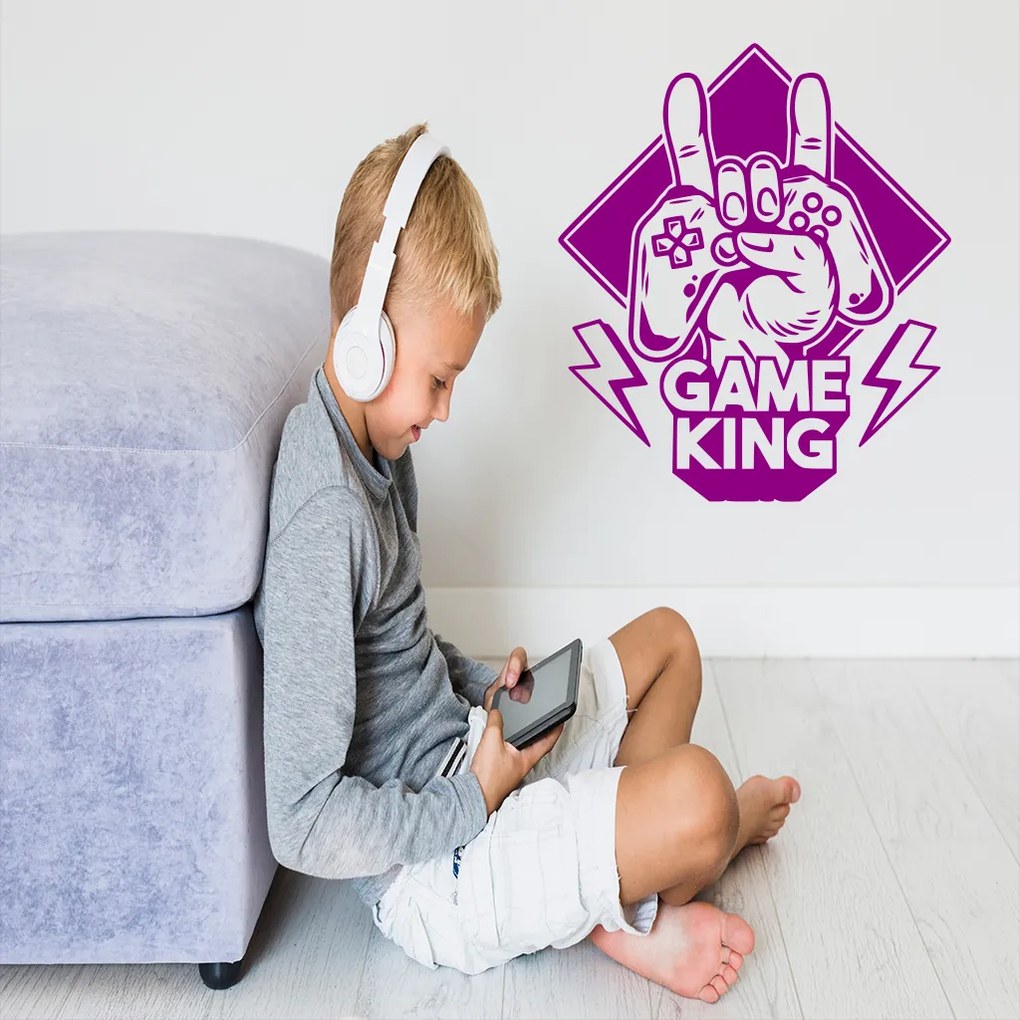 Veselá Stena Samolepka Game King Farba: oranžová, Veľkosť: 60 x 70 cm