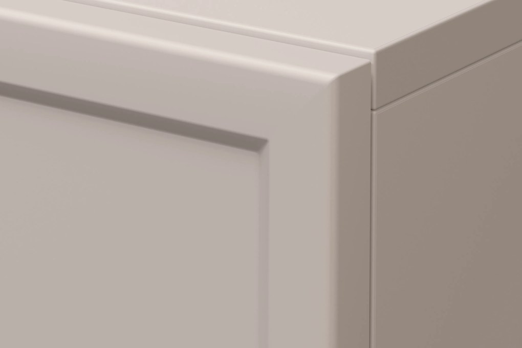 Závesný nočný stolík Lorini so zásuvkou 45 cm - kašmír / čierna úchytka T-bar