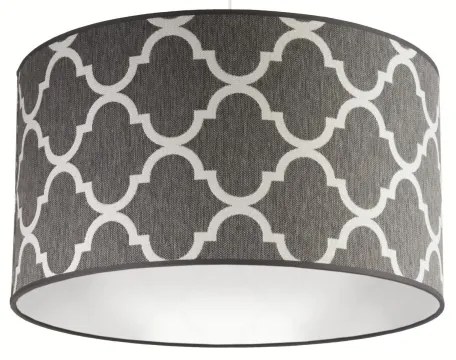 Duolla - Luster na lanku MAROKO 1xE27/40W/230V pr. 45 cm šedá/biela