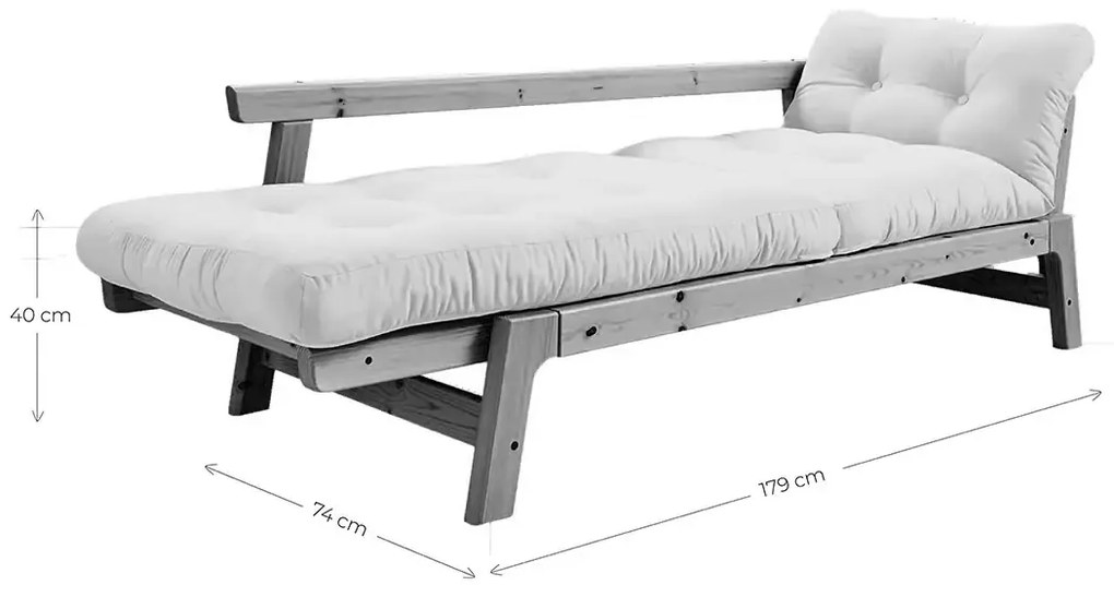 Variabilná pohovka Step Clear lacquered/Wheat beige 70 × 158 × 74 cm
