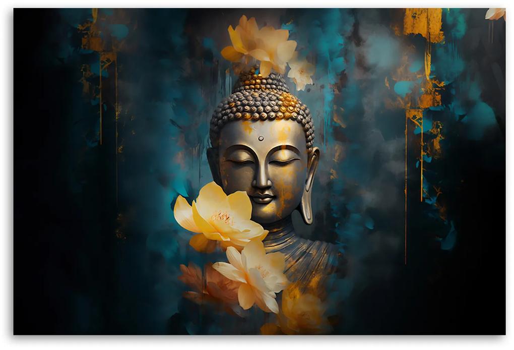 Gario Obraz na plátne Budha a zlaté kvety Rozmery: 60 x 40 cm