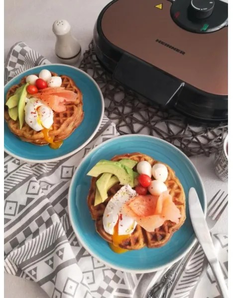 Heinner HWF-1000CR - Vaflovač 1000W/230V čierna/ružové zlato