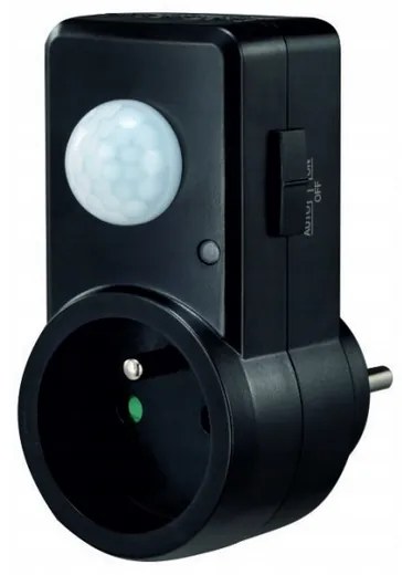 ECOLIGHT LED pohybový a súmrakový senzor do zásuvky - čierny
