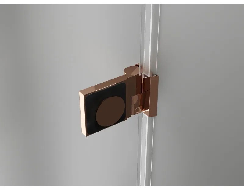 Mexen Lunar-B, L výklopné pravé sprchové dvere 135 cm, 8mm číre sklo, ružové zlato profil, 832SL-135-050-60-00-P