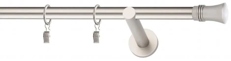 Dekorstudio Chrómová matná jednoradová garniža CAPRI 19mm Dĺžka: 360cm, Typ uchytenia: Držiak modern, Typ príslušenstva: Bez príslušenstva