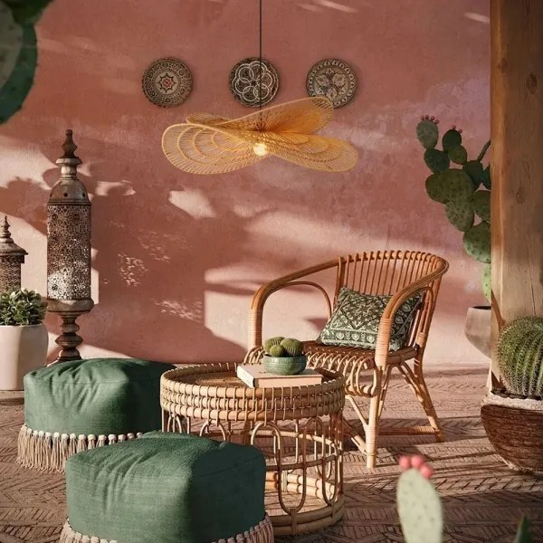 Immax 08266L - Luster na lanku MARIPOSA 1xE27/40W/230V pr. 80 cm juta