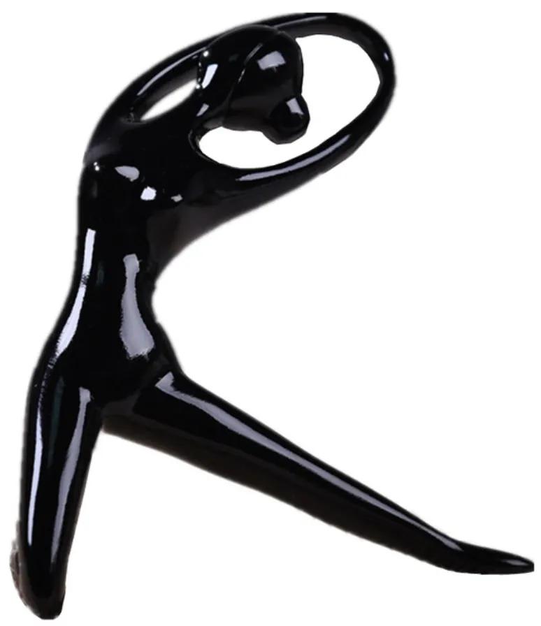 Flexity Živicová joga figurína čierna dekorácia 21 cm