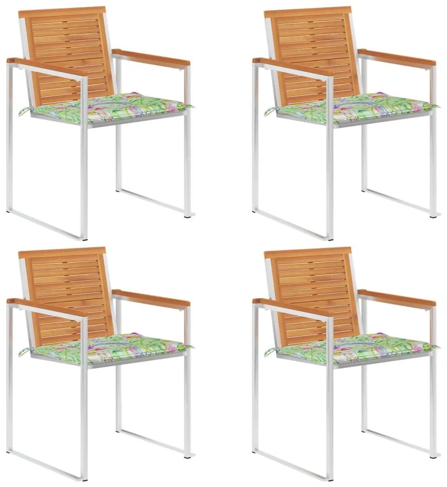 Záhradné stoličky 4 ks s podložkami akáciový masív 3078482