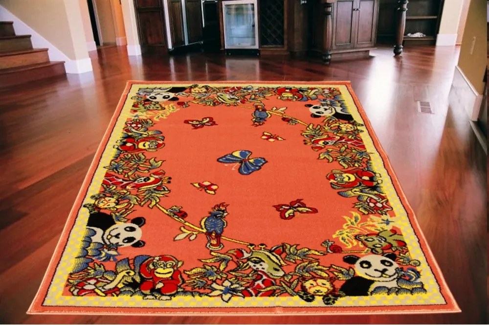 Detský koberec Panda oranžový, Velikosti 125x160cm