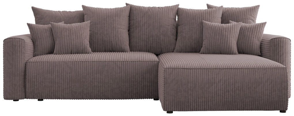 Rohová sedačka Baria (P) (tmavohnedá). Akcia -20%. Vlastná spoľahlivá doprava až k Vám domov. 1133084