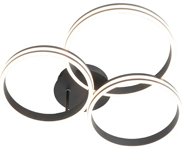 Stropné svietidlo čierne vrátane LED 3-stupňové stmievateľné 3-svetlo - Navara