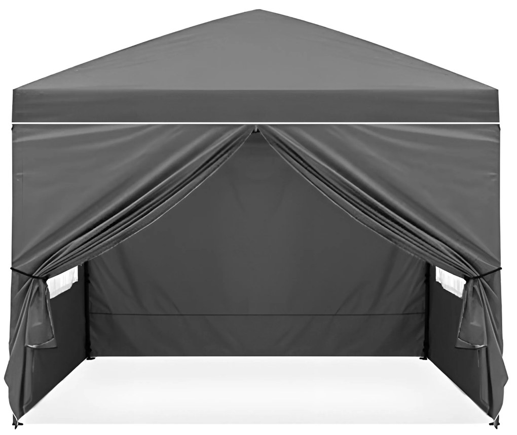 Záhradný pavilónový stan 3x3 m, automaticky rozkladací, sivý, MultiGarden