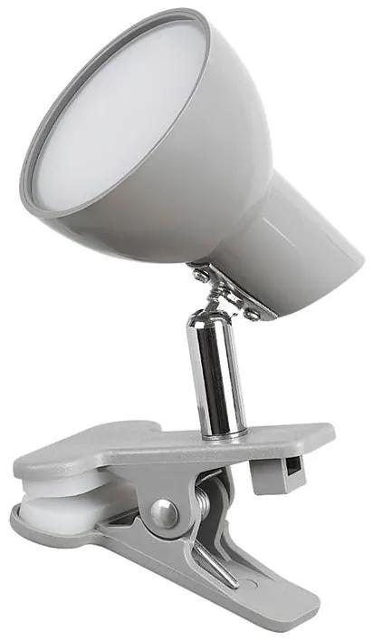 Stolná LED lampička s klipom NOAH, sivá Rabalux Noah 001480