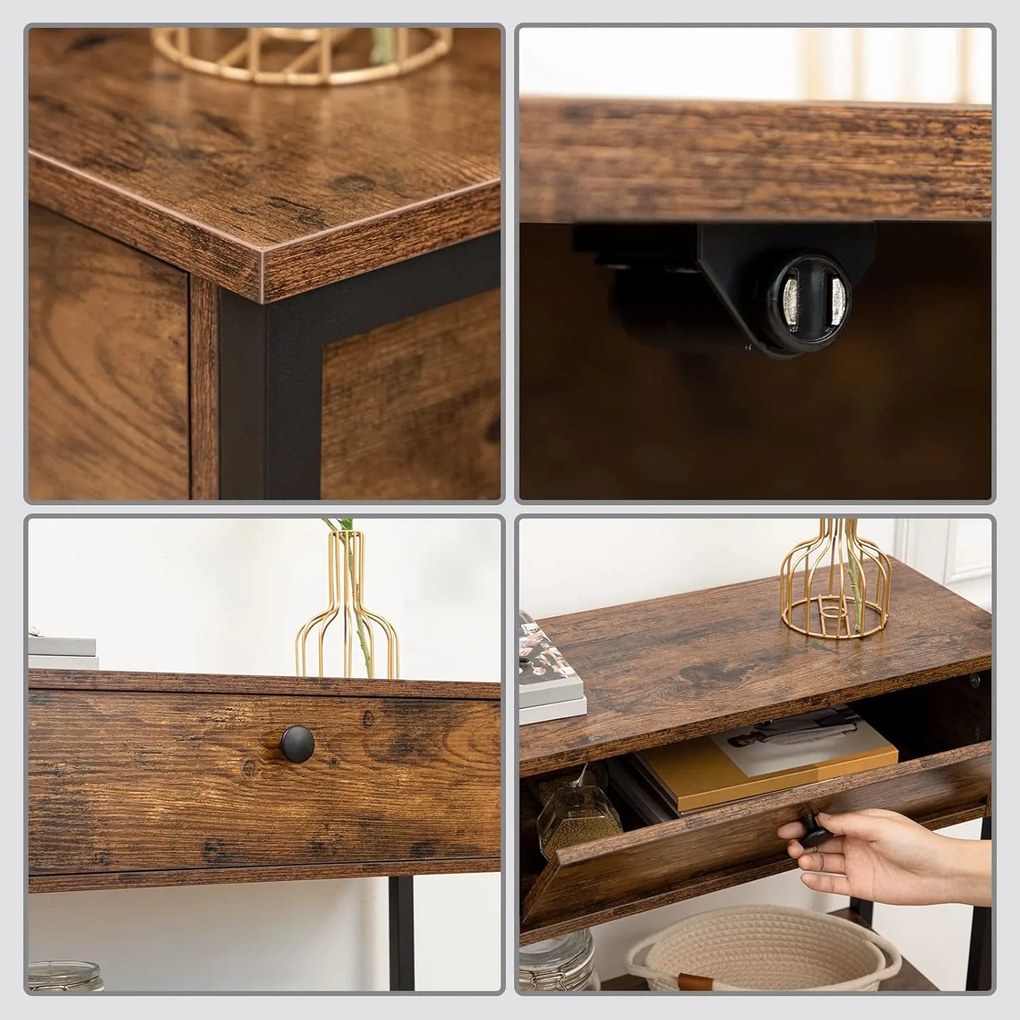 Konferenčný stolík Vasagle Ebis hnedý/čierny