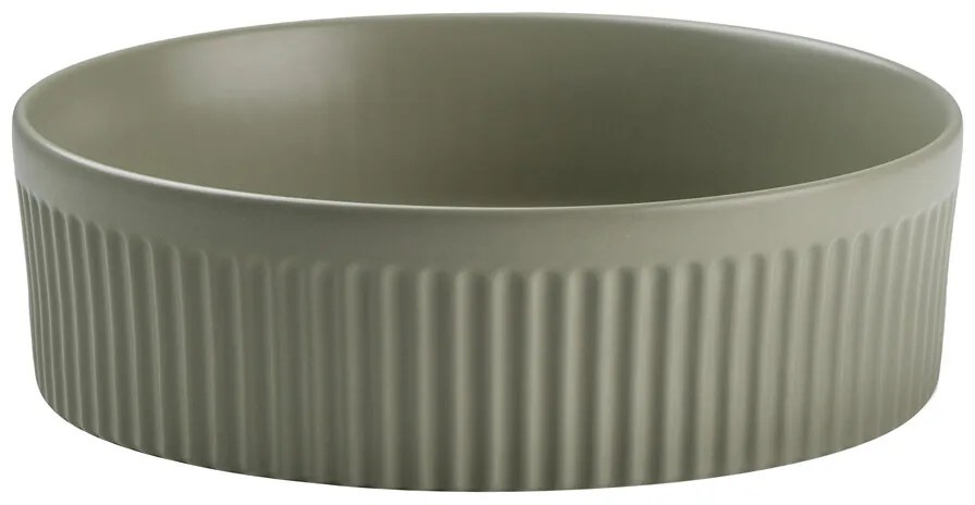 Súprava keramického umývadla na dosku a výpuste Beyond 2 olivová zelená