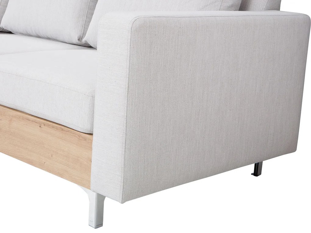 Rohová pohovka Hermes Wood, Farby: ekokoža Soft 011 (čierna), Farby nožičiek: dub monastery, Strana: ľavá