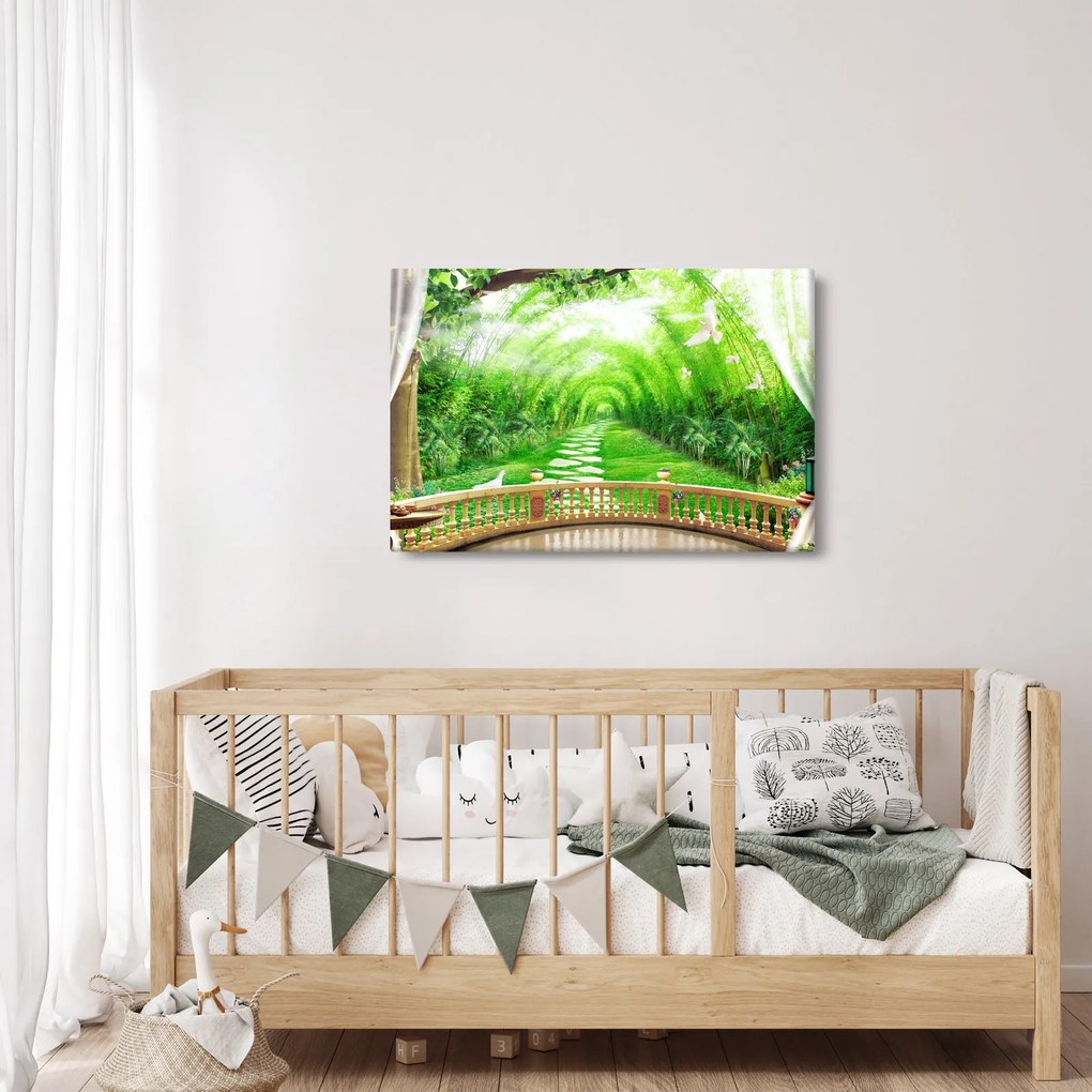 Obraz - Výhľad na tropickú záhradu (90x60 cm)