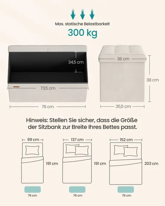 Taburetka s vekom LSF048LH01 krémová