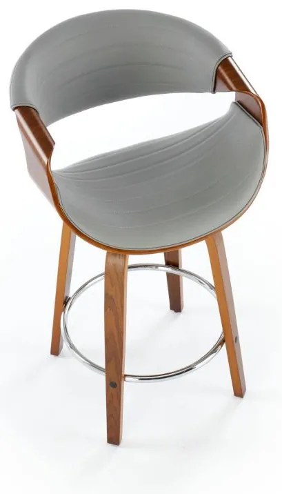 HALMAR Barová stolička H-123, sivá/orech
