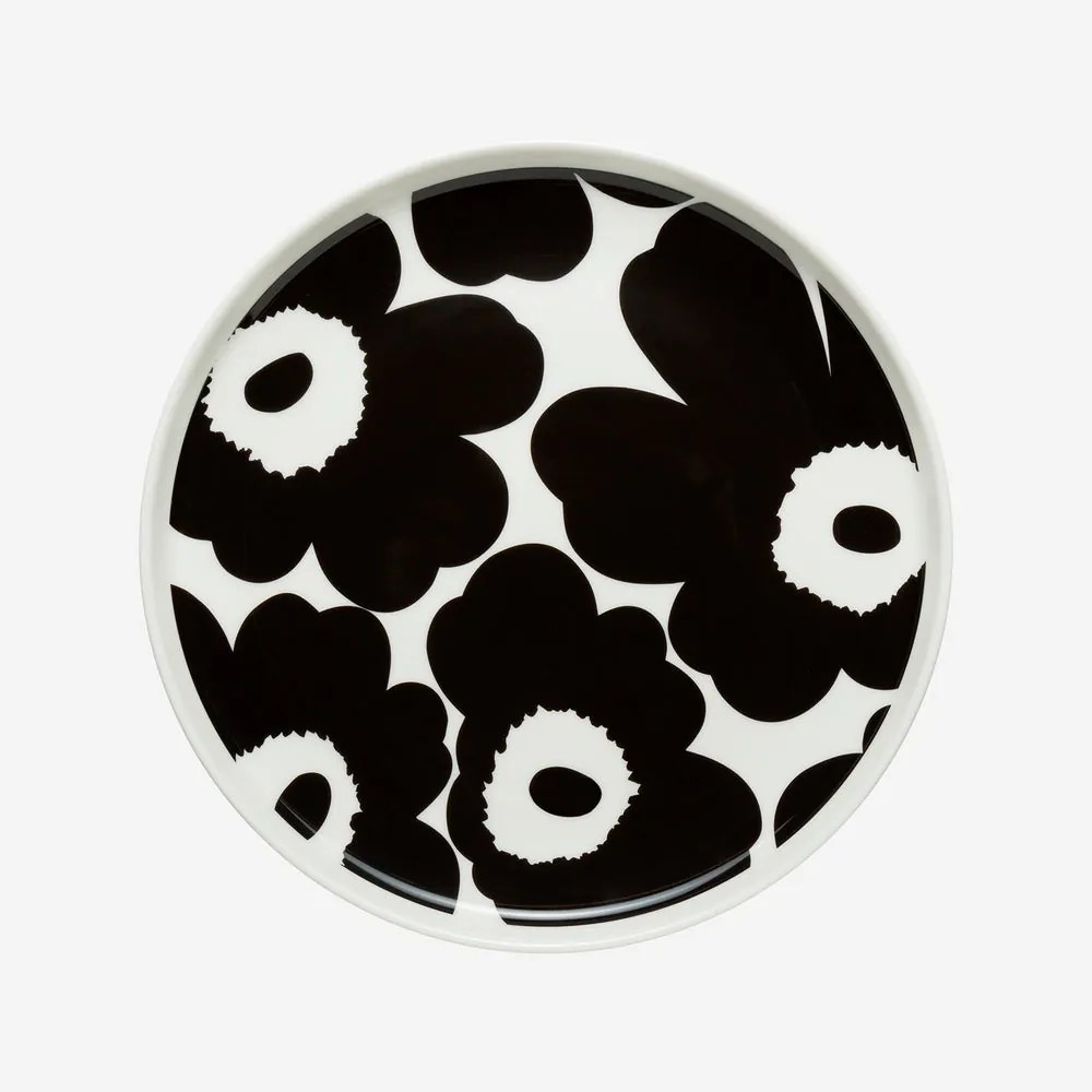 Marimekko Tanier Oiva Unikko 20 cm čierny