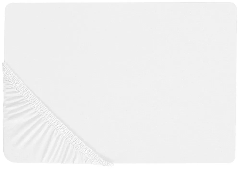 Bavlnená posteľná plachta 180 x 200 cm biela JANBU Beliani