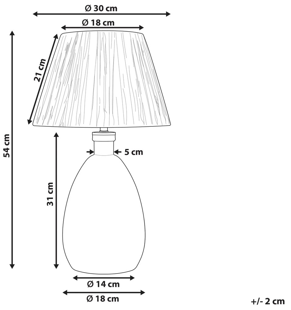 Sklenená stolná lampa priehľadná BLANCO Beliani