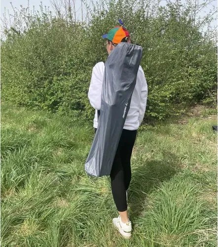 Skladacia rybárska stolička - čierna / sivá