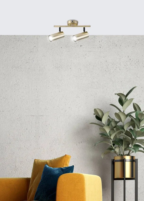 Candellux Mosadzné stropné svietidlo Colly pre žiarovku 2x GU10 92-01719