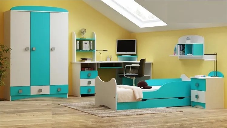 MAXMAX Detská izba AQUA - posteľ k zostave - 8 farieb