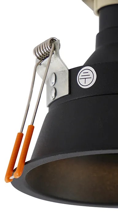 Sada 6 moderných zapustených bodových svetiel čierna AR70 - Dept