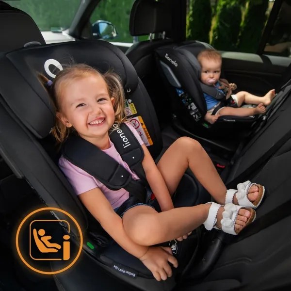 Lionelo - Otočná autosedačka s bázou BASTIAAN i-Size 40-150 cm Black Carbon
