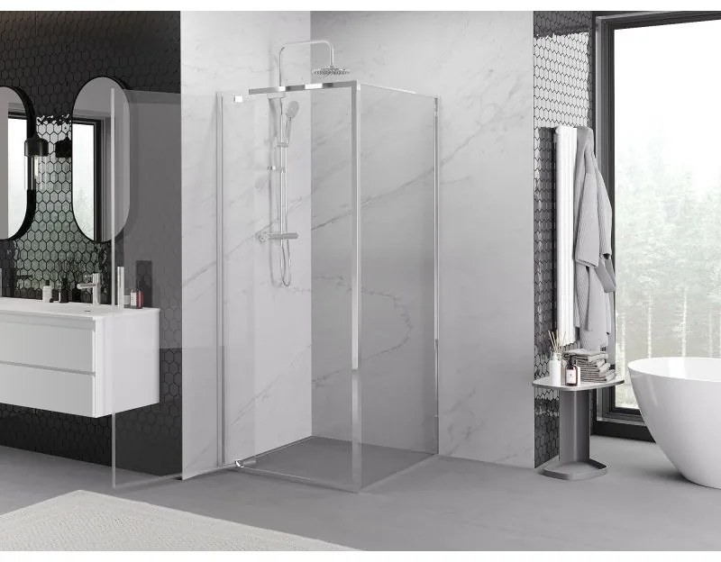 Mexen Exo, sprchovací kút s krídlovými dverami 70 x 70 cm, 6mm číre sklo, chrómový profil, 8181-070-070-01-00