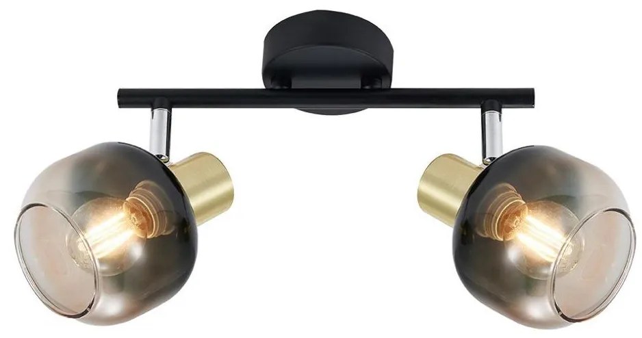 Prezent 27514 - Bodové svietidlo PEGAS 2xE14/40W/230V čierna/dymová