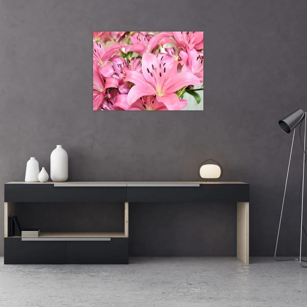 Obraz - Ružové ľalie (70x50 cm)