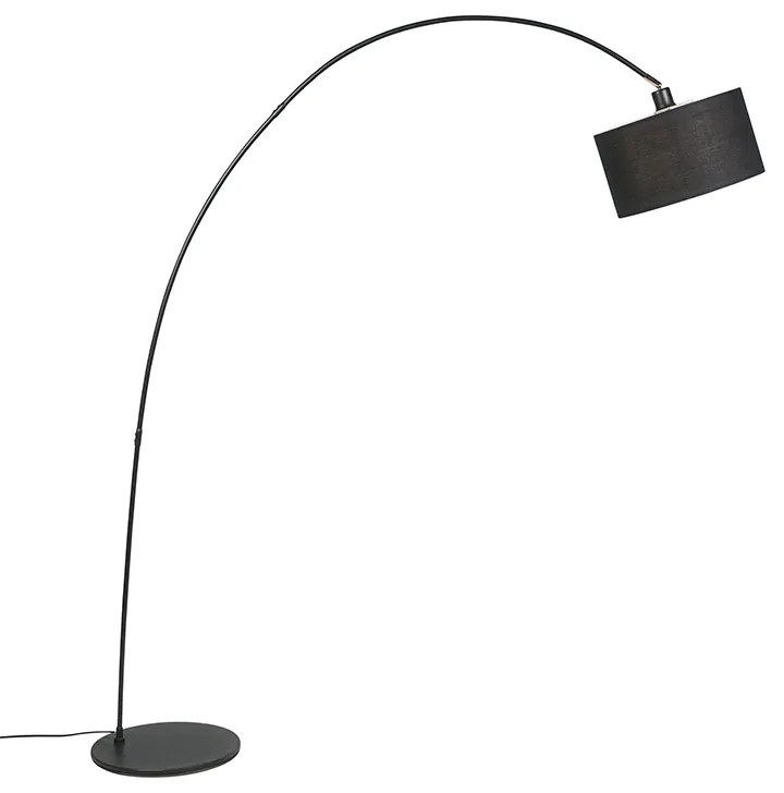 Moderná oblúková stojaca lampa čierna - Vinossa