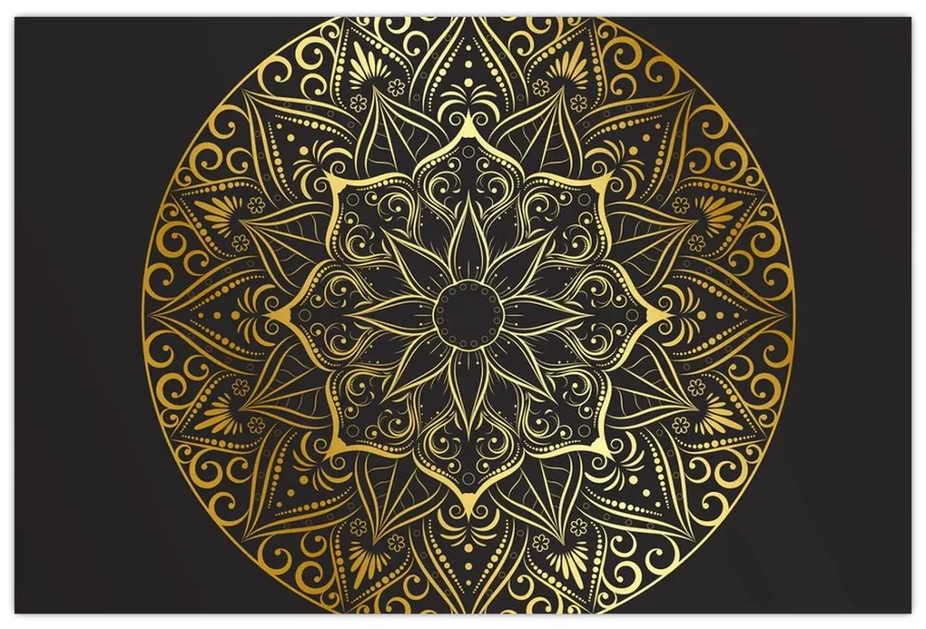 Obraz zlaté abstrakcie (90x60 cm)