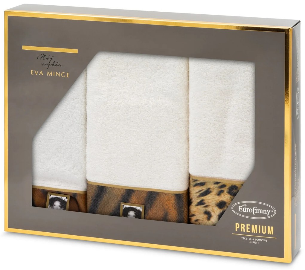 BAVLNENÝ UTERÁK EVA MINGE23 SADA 1KS 30X50 CM, 1KS 50X90 CM, 1KS 70X140 CM KRÉMOVÁ