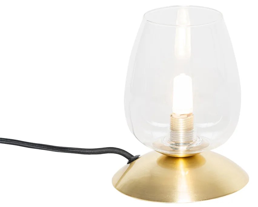 Klasická stolná lampa zlatá so sklom - Elien