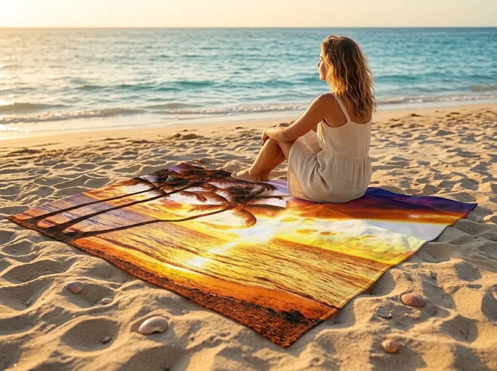 Rýchloschnúca XXL plážová osuška SUNDARA farebná 150 x 210 cm, 100% mikrovlákno