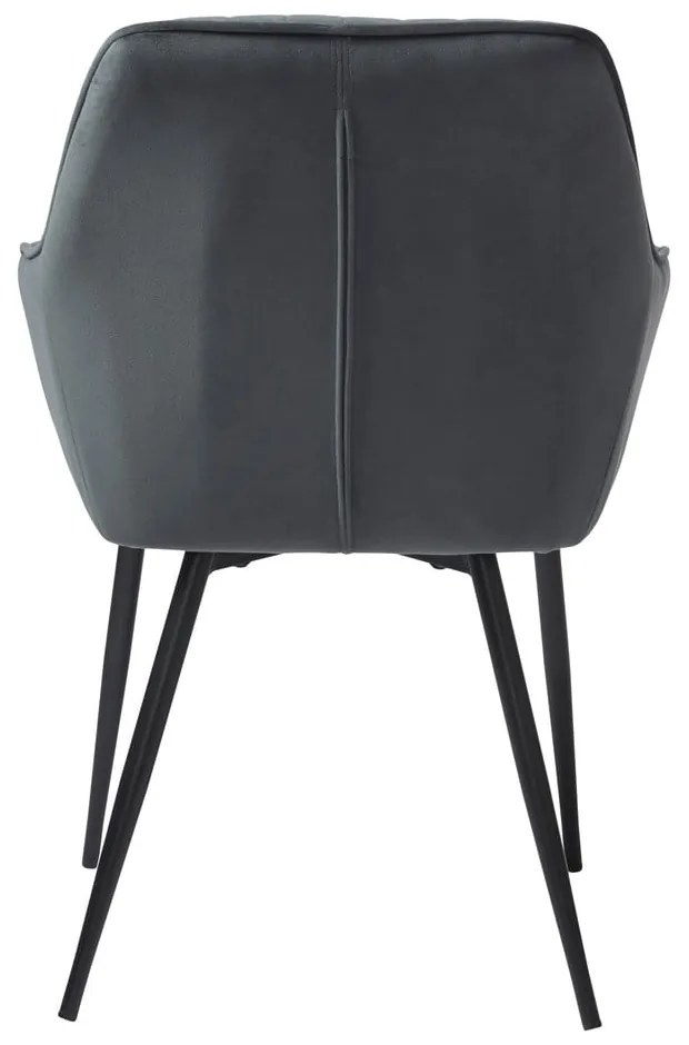 Sivé čalúnené jedálenské kreslá v súprave s podrúčkami 2 ks Nolan Stripe – Unique Furniture