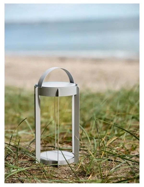 Svetlosivý vonkajší LED lampáš na USB (výška 30 cm) Firefly – Zone